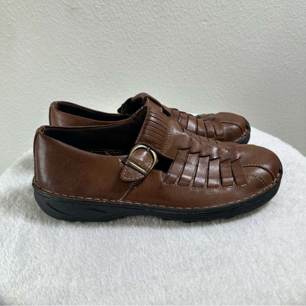 Unisex Hush Puppies Brown Casual Leather Slip-Ons Loafers - Picture 5 of 13